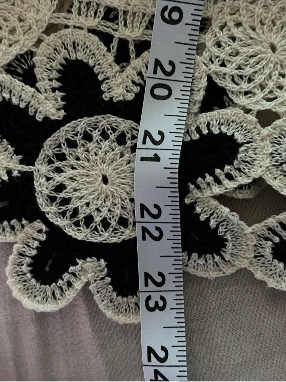 CHARLIE B White Crochet Tank with Black Trim and Floral Hem - Picture 6 of 6